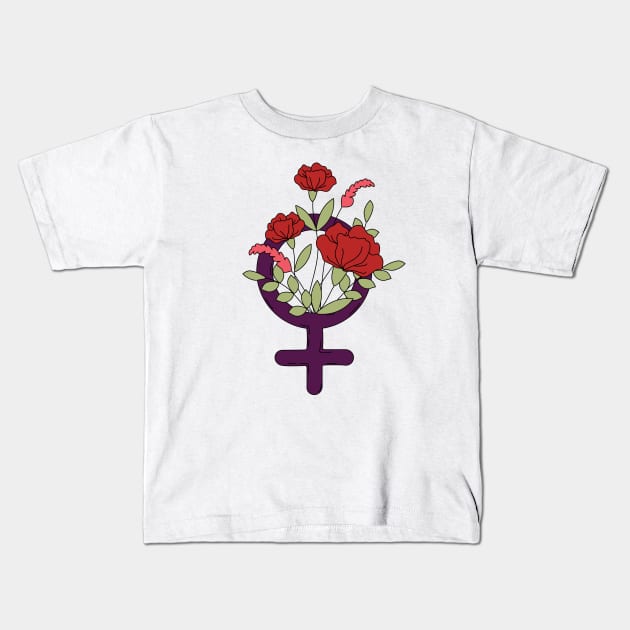 Feminist Flowers Kids T-Shirt by MaiKStore